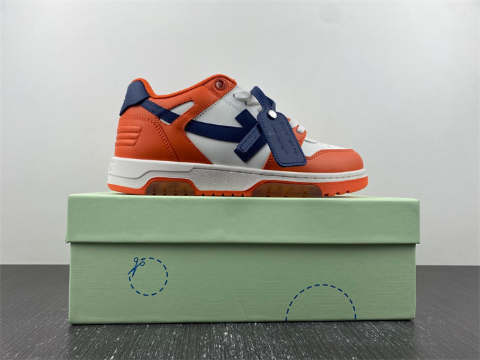OFF-WHITE Out Of Office OOO Low Tops White Orange Blue OMIA189F21LEA0022045