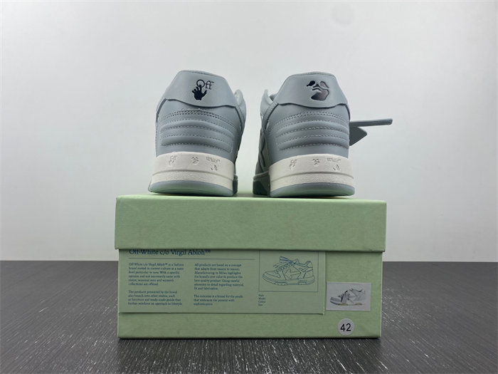 OFF-WHITE Out Of Office "OOO" Low Tops Grey White OMIA189S22LEA0010109