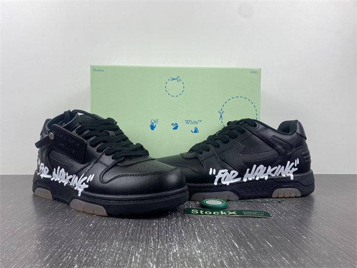 OFF-WHITE OOO Low Tops &quotFor Walking&quot Black White OMIA189S21LEA0041001
