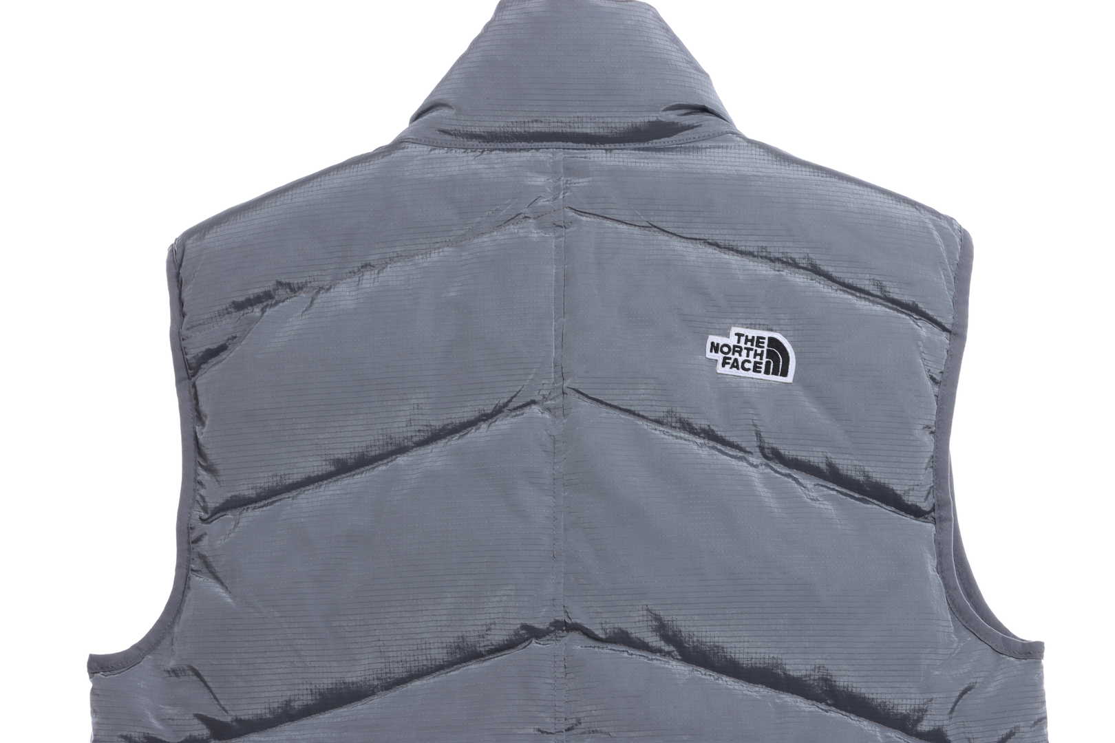the n0*h F**e chest patch micro label down vest