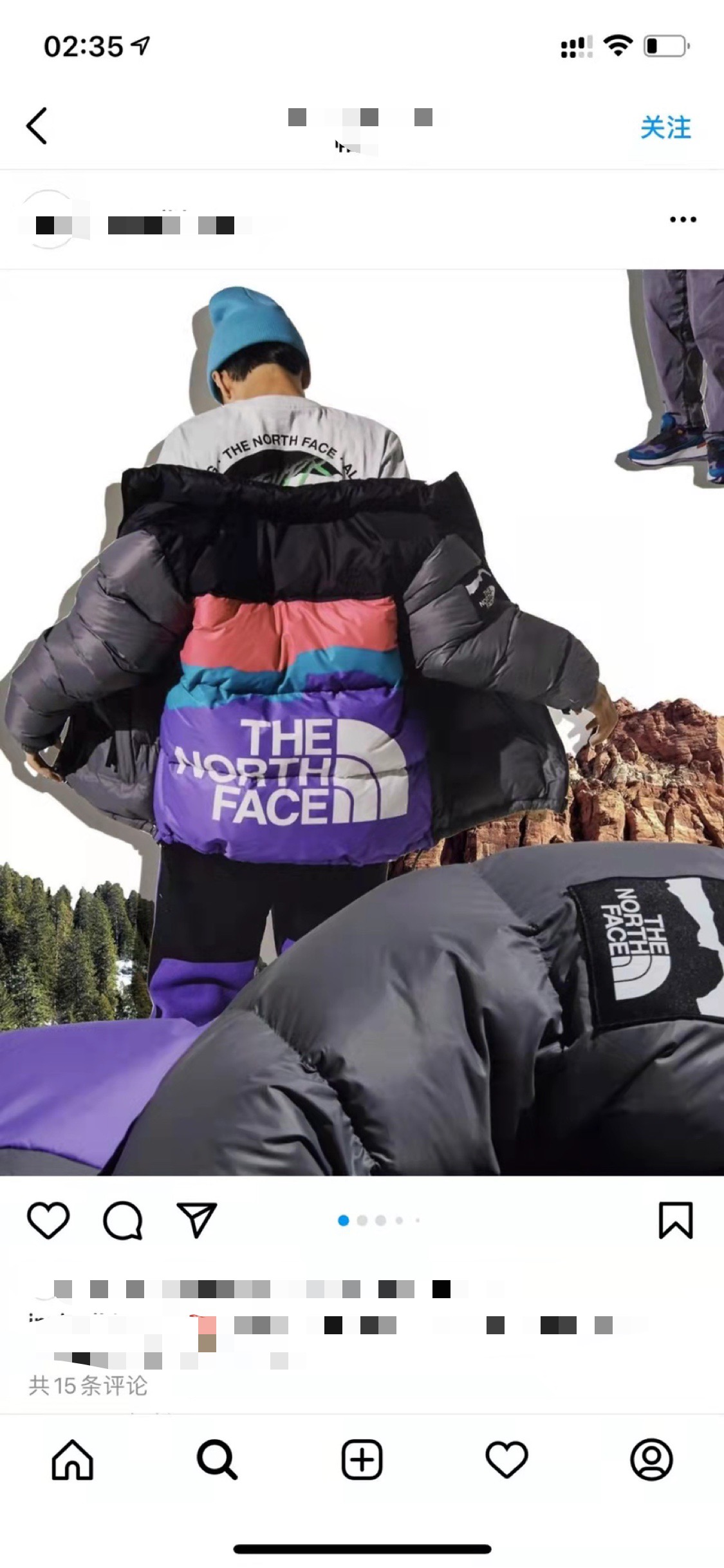 the n0*h F**e colorful snow mountain print down jacket 2021