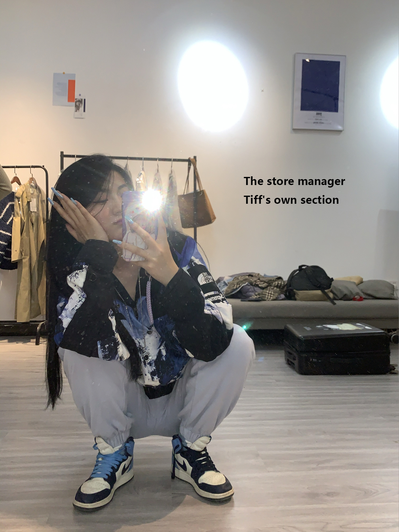 S*prem3 the n0*h f**e mountain parka blue/white