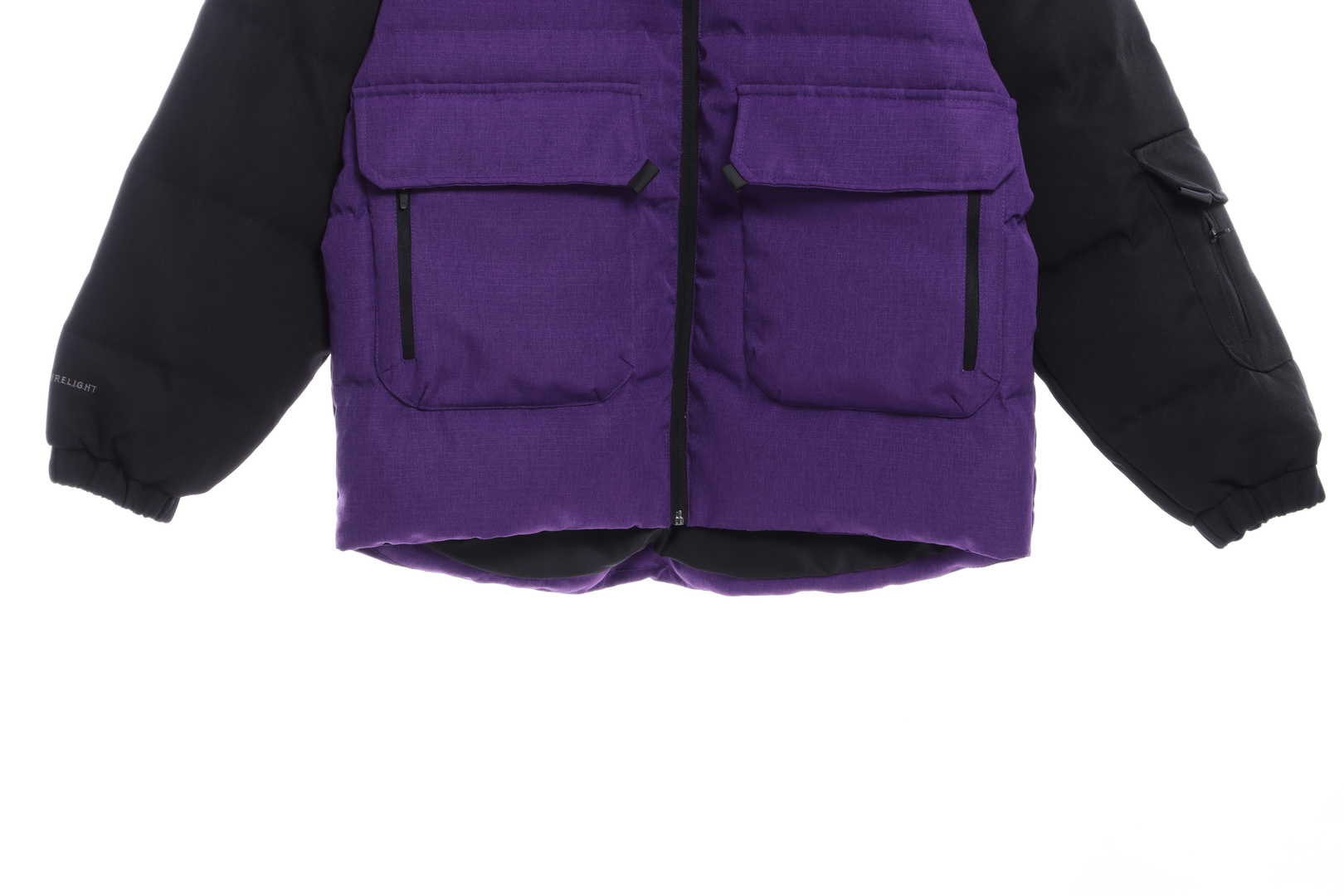 the n0*h F**e splicing contrast color large pocket functional down jacket