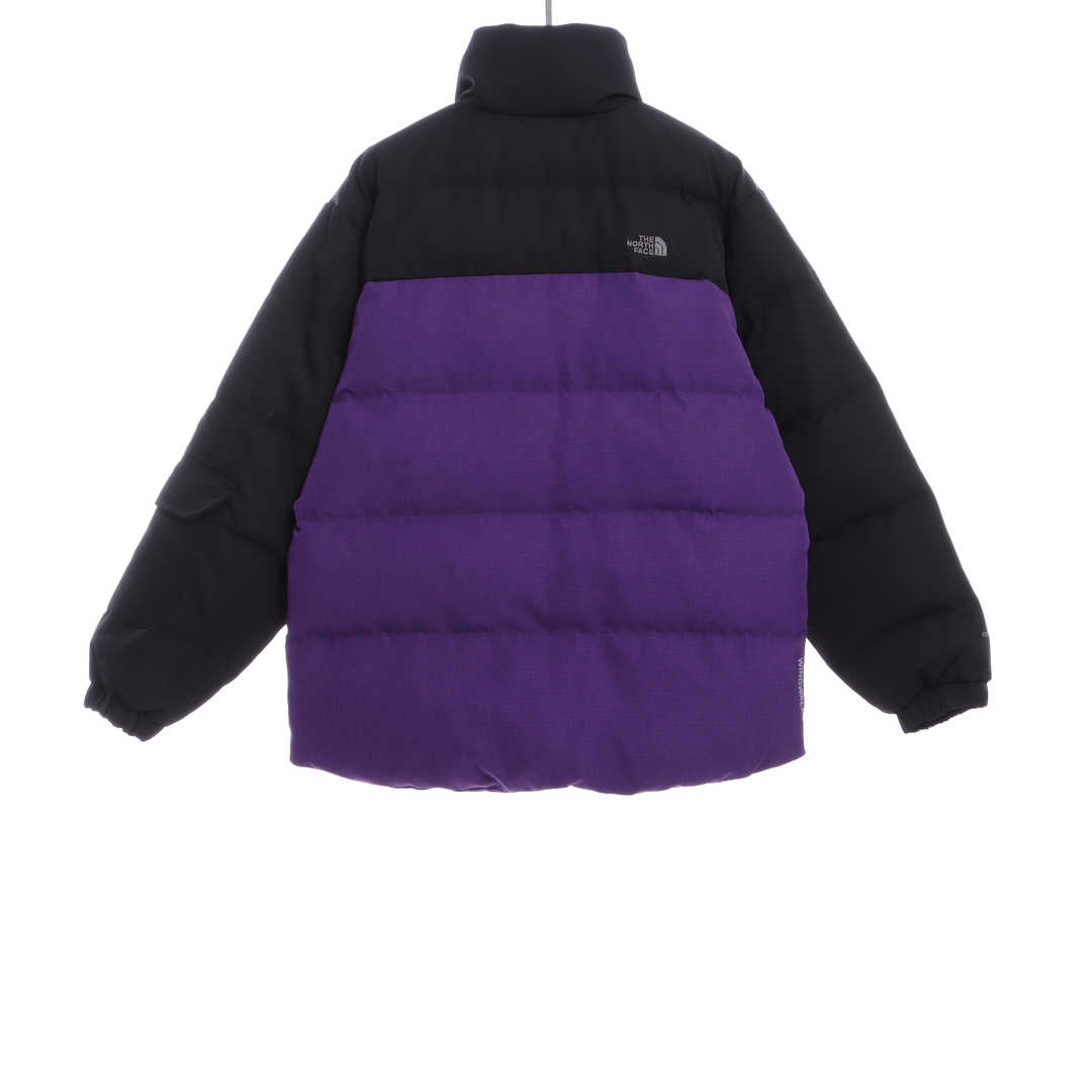 the n0*h F**e splicing contrast color large pocket functional down jacket