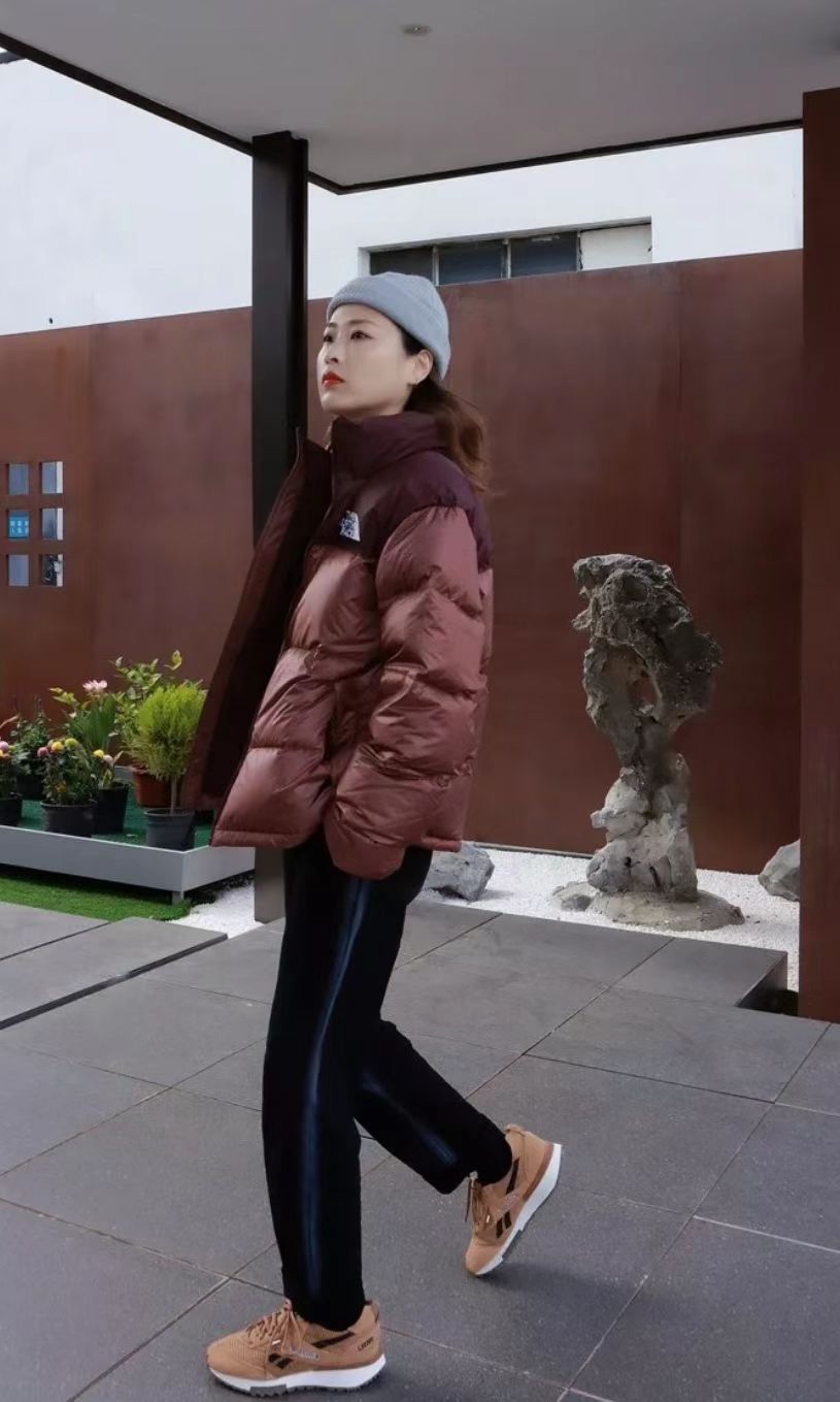 the n0*h F**e 96 red-brown down jacket