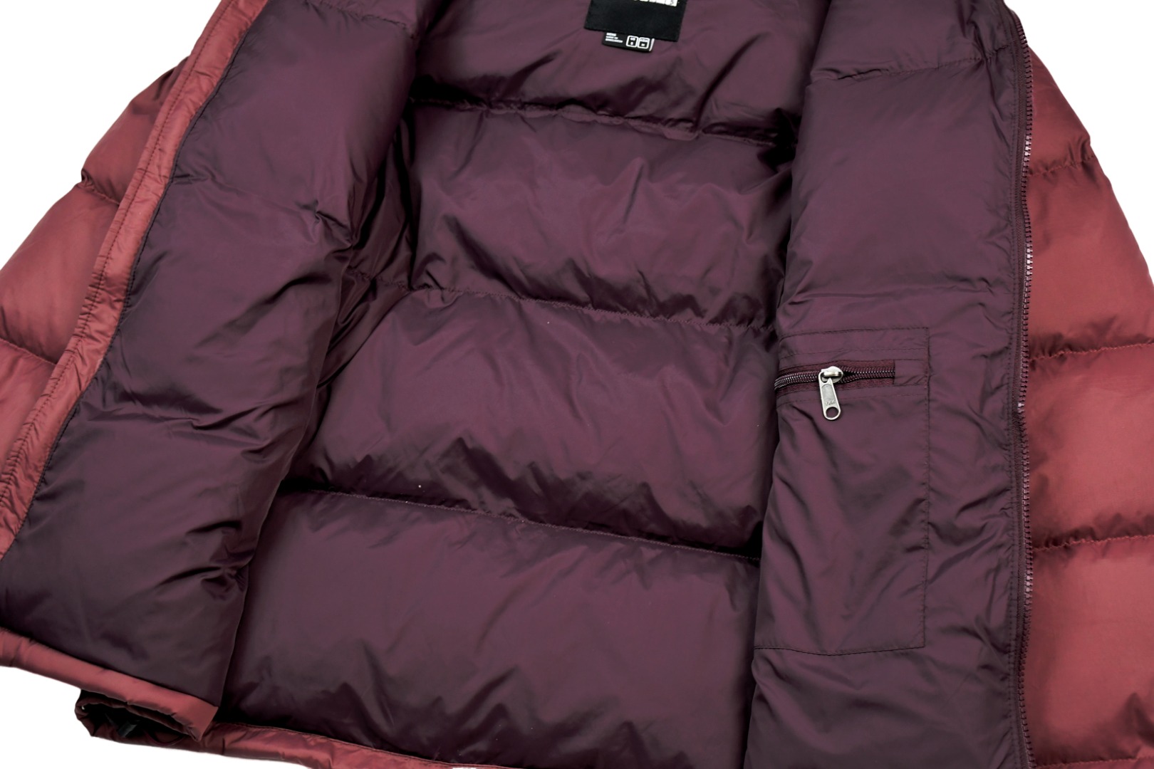 the n0*h f**e t*f  1996 down jacket burgundy