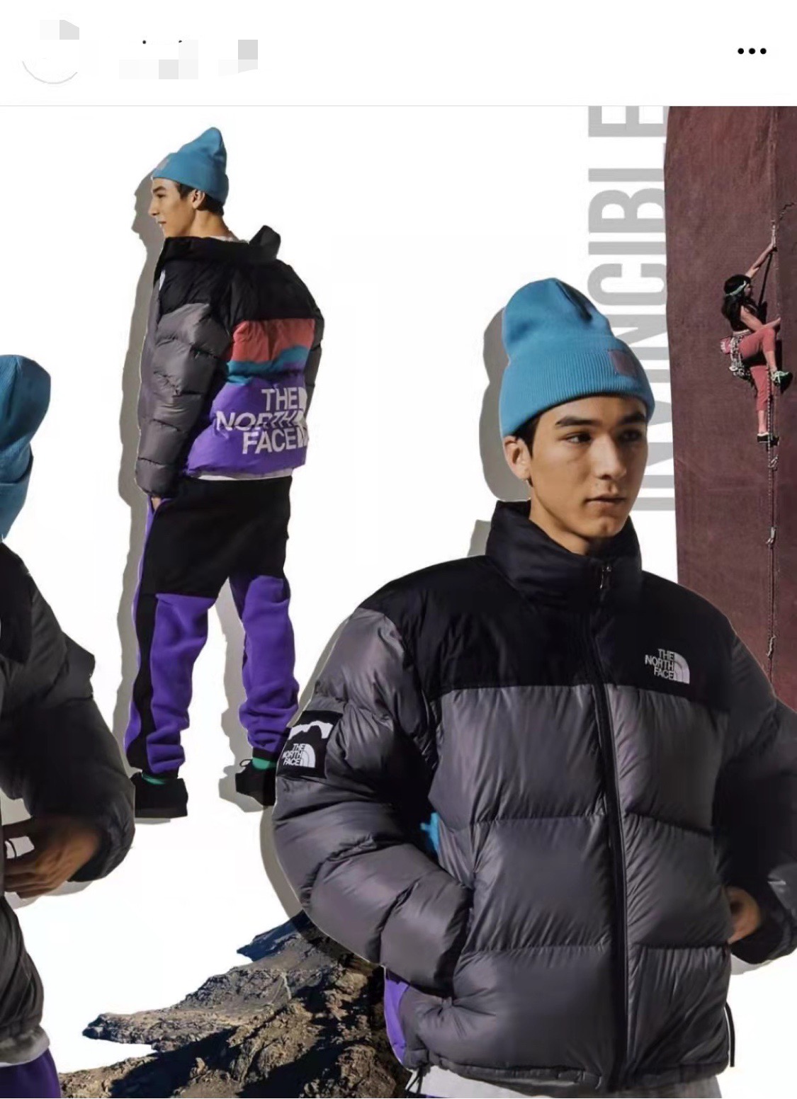 the n0*h F**e colorful snow mountain print down jacket 2021