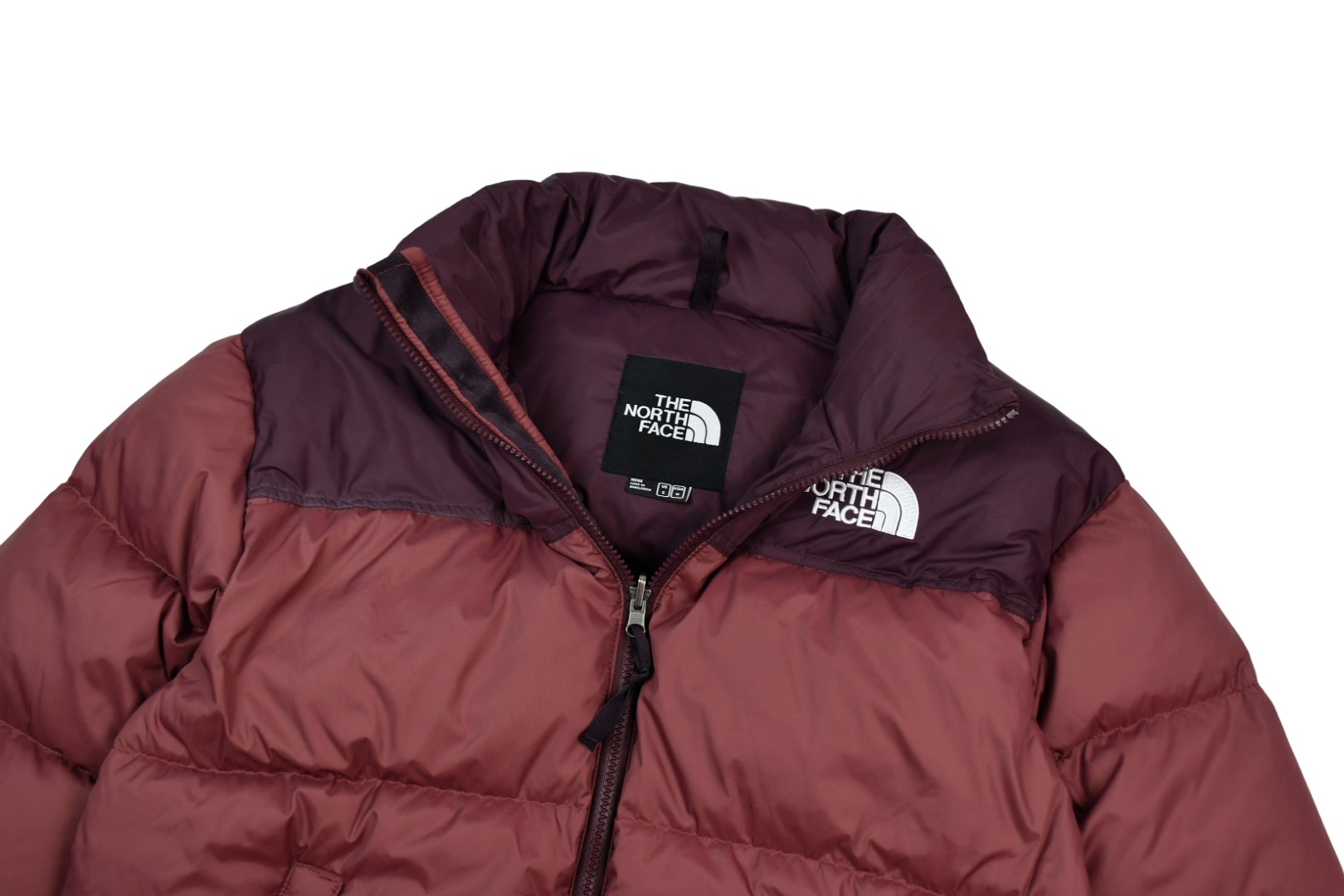 the n0*h f**e t*f  1996 down jacket burgundy