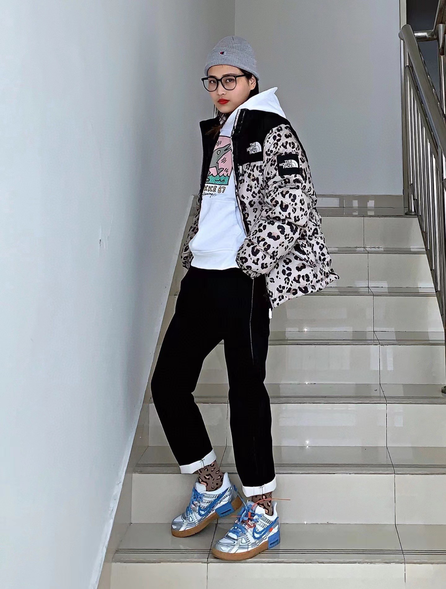 t*f*the n0*h f**e leopard down jacket