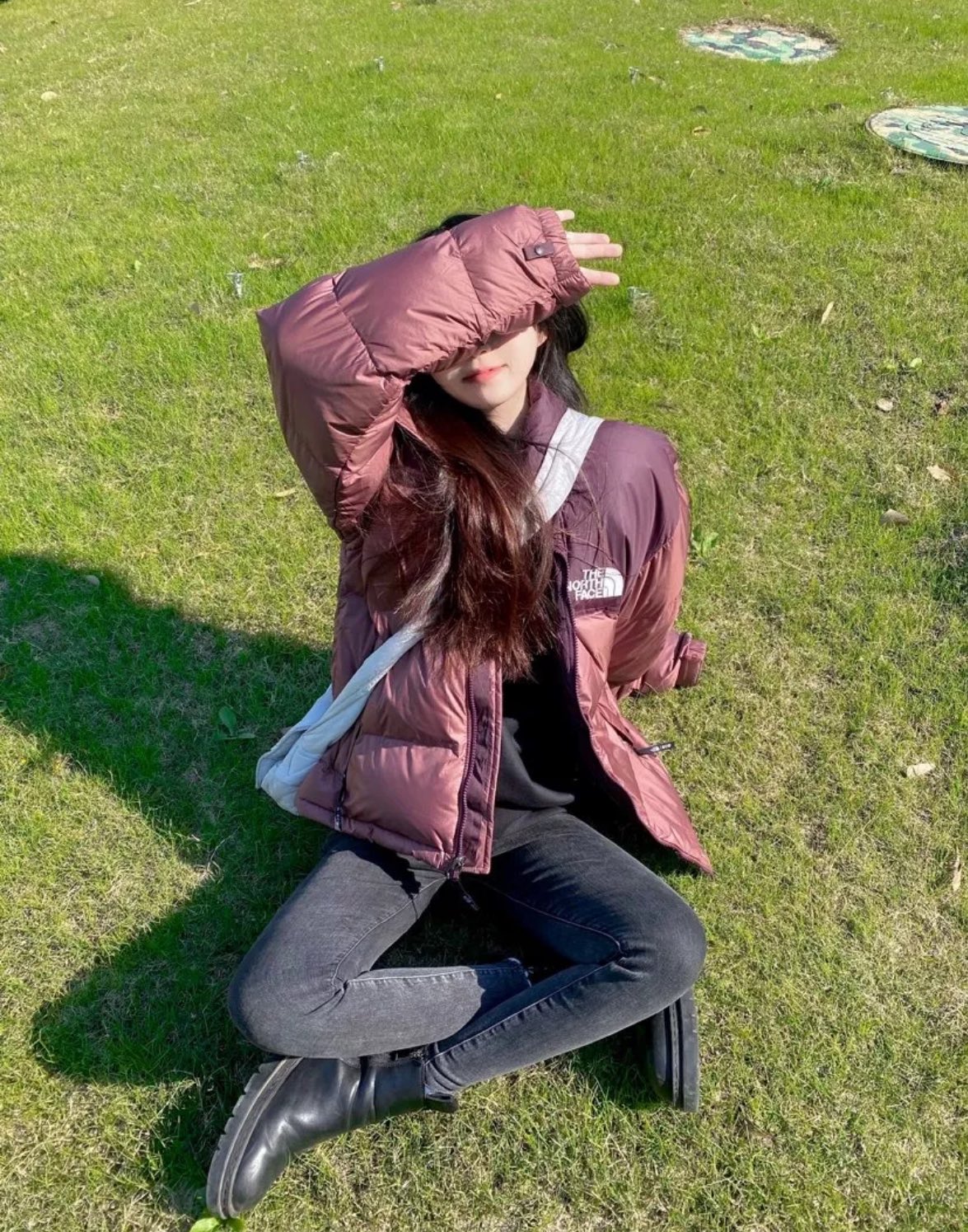 the n0*h F**e 96 red-brown down jacket