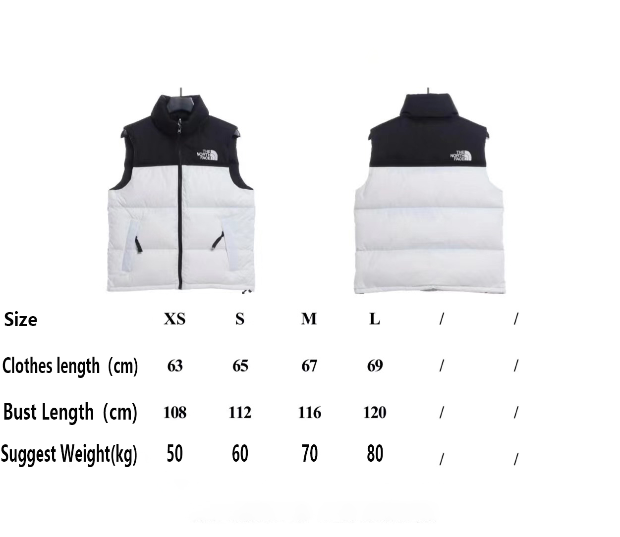 t*f 1996 basic down vest white
