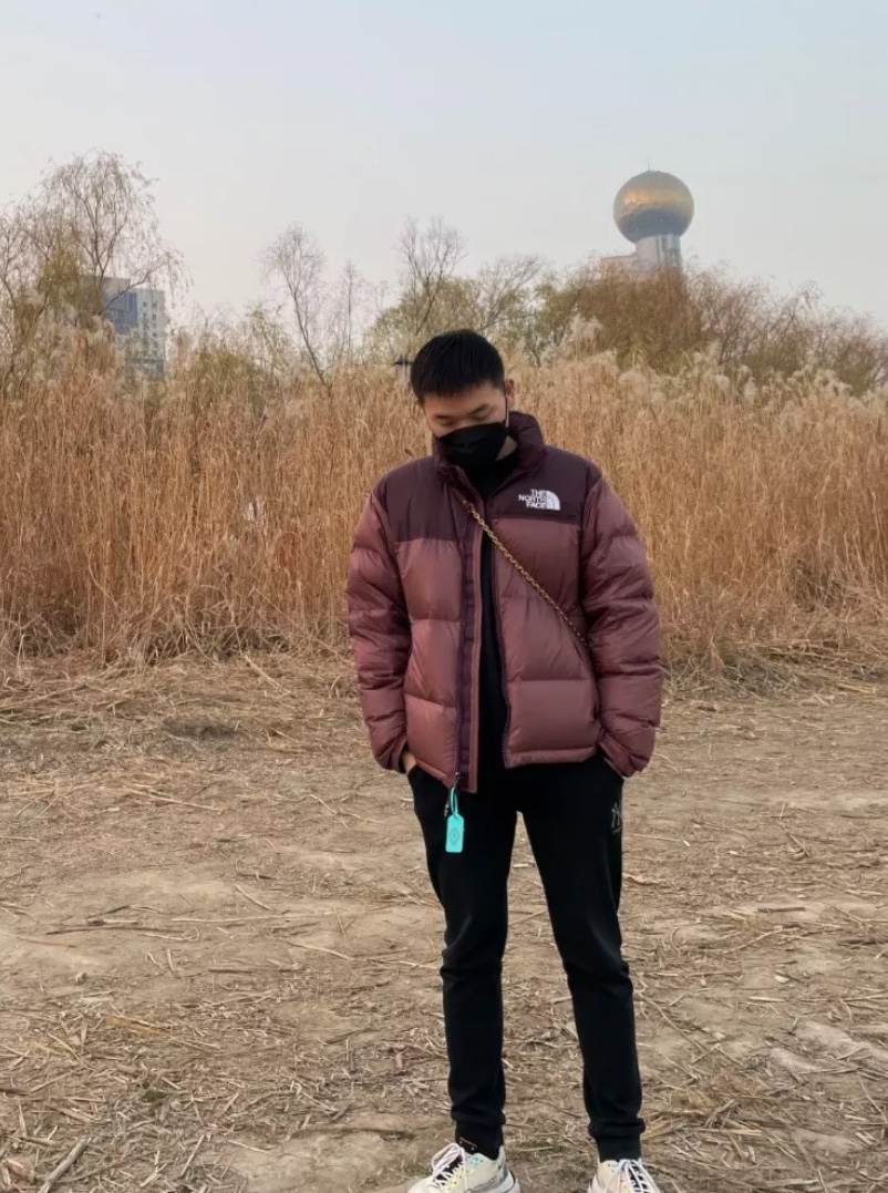 the n0*h F**e 96 red-brown down jacket