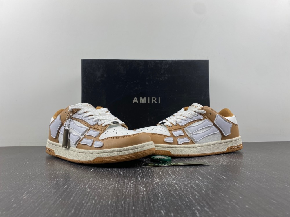AMIRI Skel Top Low White Brown MFS003-281